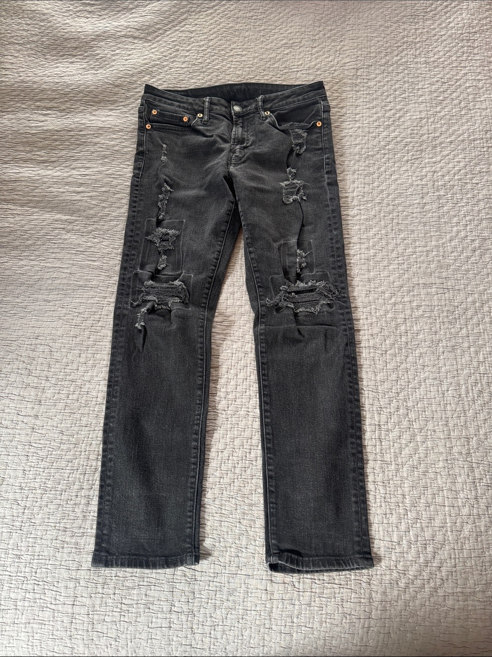 American Eagle Athletic Skinny Ripped Distressed Jeans